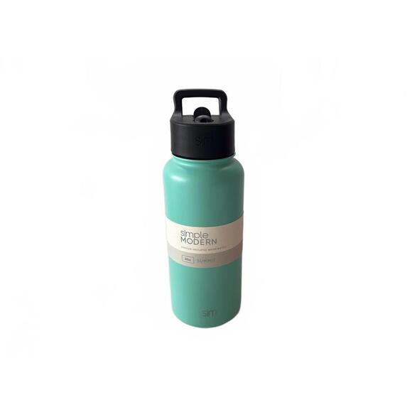 NEW Simple Modern 32 oz Summit Water Bottle Teal Flip Straw Handle - Picture 1 of 7